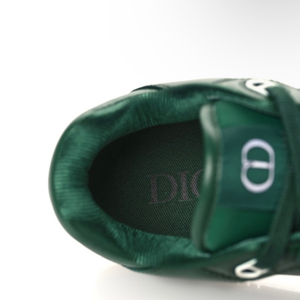 Christian Dior Smooth Calfskin Oblique Galaxy Mens B27 Low Top Sneakers 44 Green - Picture 3 of 8